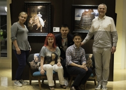 The team of the exhibition and friends who helped: Guillaume Levi-Lambert, Sean Soh, Mark Goh (Art Porters, Singapore), Svetlana Petrova, Alyona Minina (Fat Cat Art, Russia)